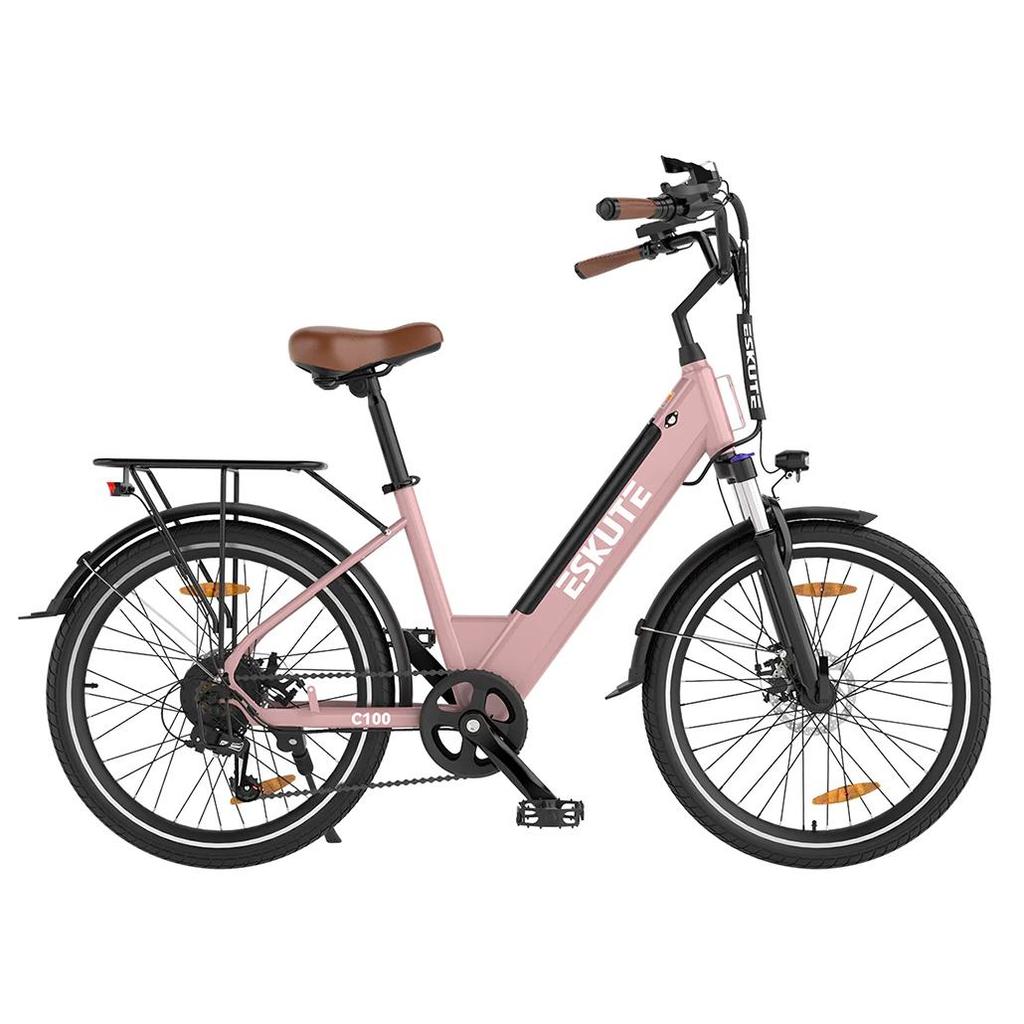Elektrische Fiets ESKUTE 26" 250W Motor Stads E-bike 36V 13AH Topsnelheid 25Km/u 7 Versnellingen Max. Belasting 120Kg C100 Plus