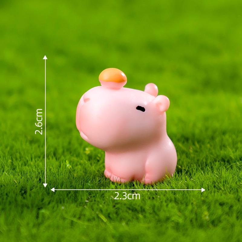 Cute Pink Capybara Capybara Figurine Decorative Hanging Accessories Micro-landscape Mini Ornaments