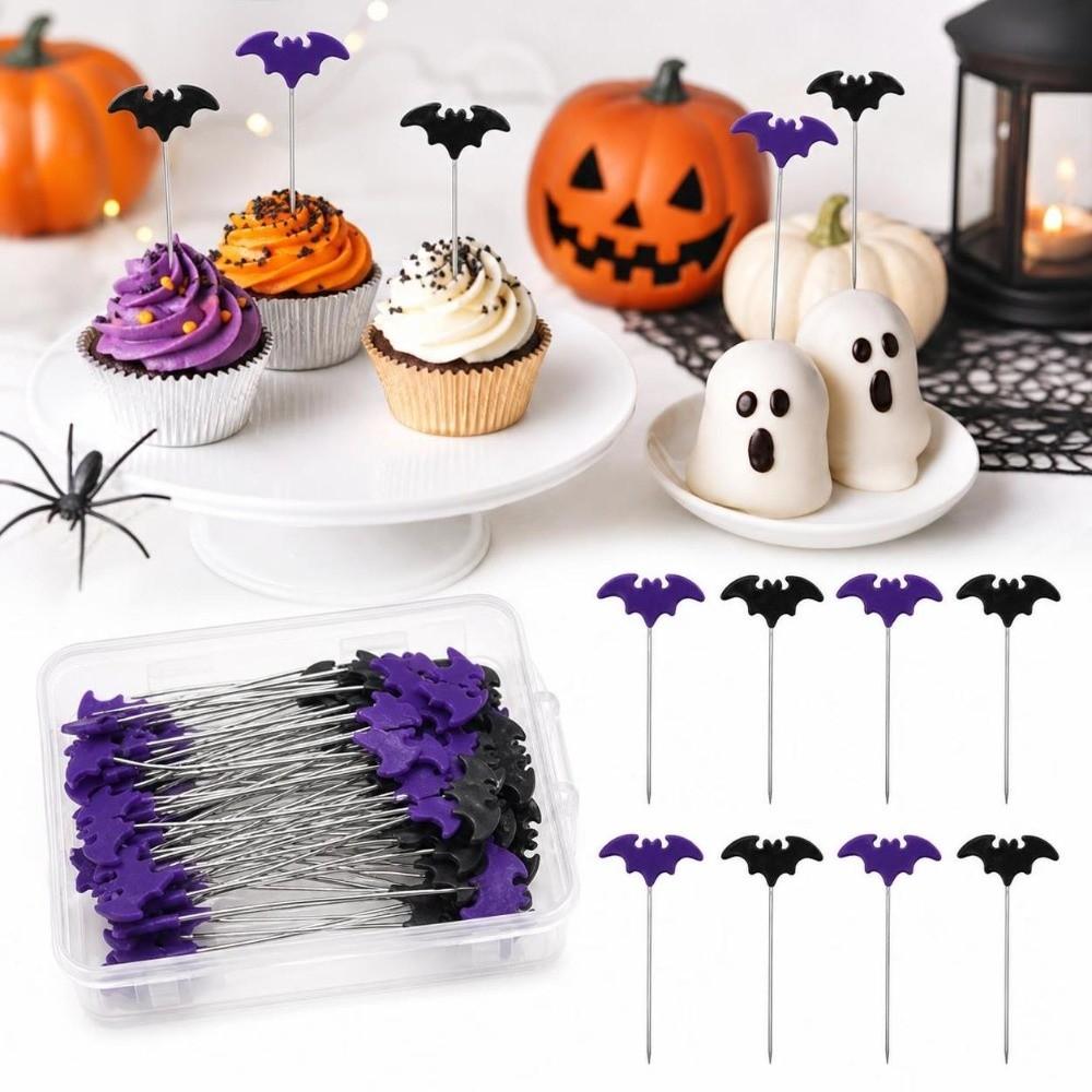 50/100Pcs Reusable Halloween Bat Sewing Needle Cartoon Embroidery Patchwork Pins Patchwork Craft