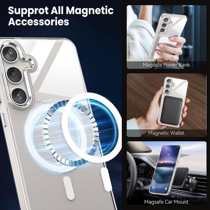 Skyddsfodral - Booling - för Samsung Galaxy S24 FE - Genomskinligt - Stöttåligt - Magnetisk Cirkel
