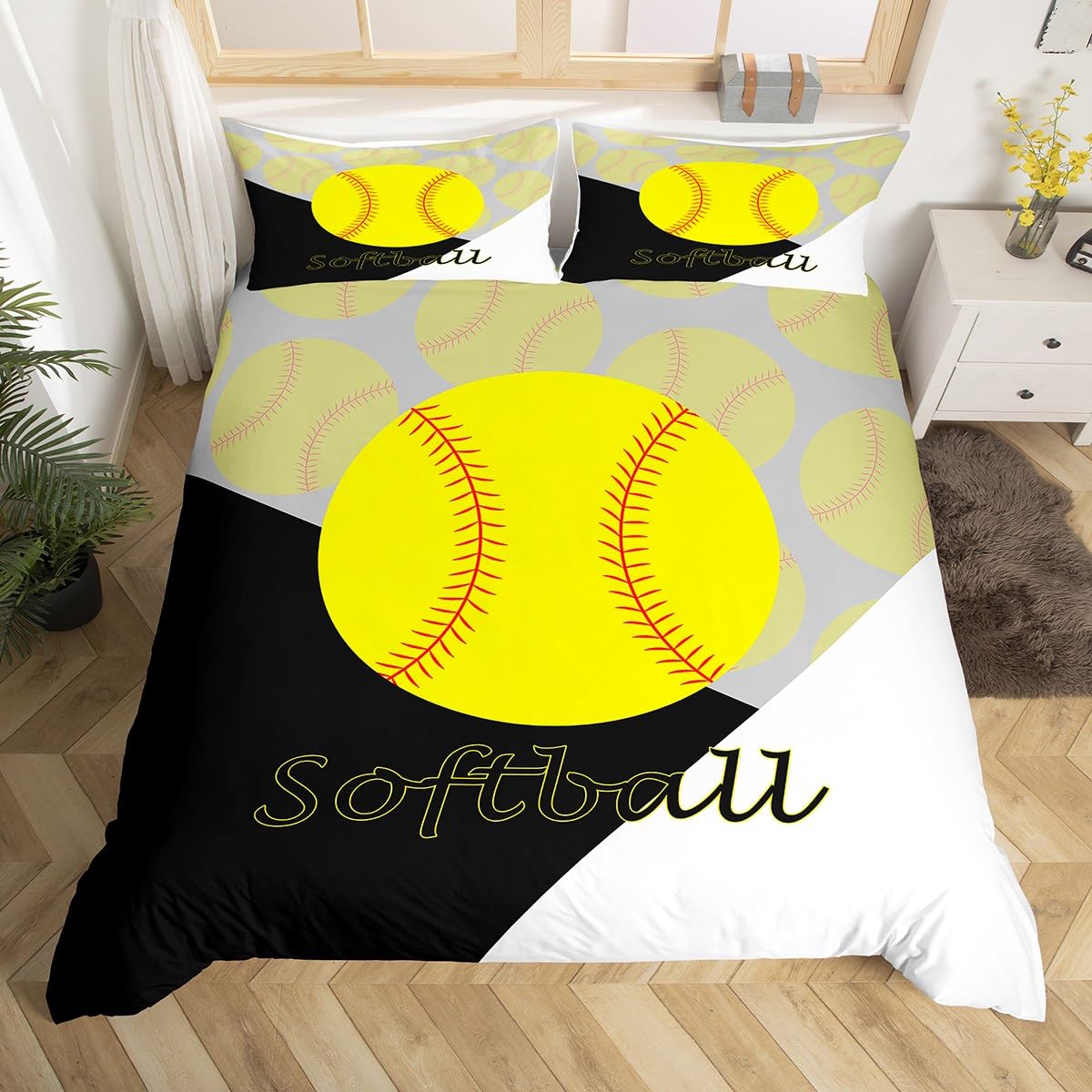 Comforter Yellow Sports S For Teens Kids Queen Lightweight S Sports Fans Bedding Set Bedroom Decor No Comforter Comforter (quilt)-EU Single(135*200cm)3pcs