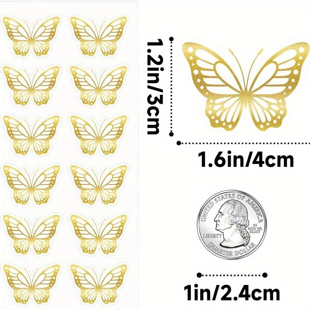 500pcs Golden Foil Butterfly Stickers - Self-Adhesive Envelope Sealing Labels, Perfect for Gift Cards, Birthday Parties & Handmade Crafts