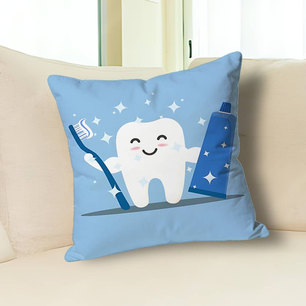 Dental Protect Tooth Cartoon Anime Celebrity Merchandise All-Match Printed Pillow Case Sofa Car Office Room Decoration Protector