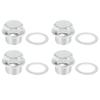 X Autohaux 1/2/4Pcs M22x1.5 Auto Engine Oil Drain Plug Screw with Stainless Steel Seal Ring Replacement for GM Car Accessories