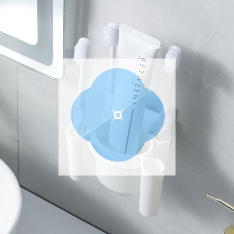 1Pcs Wall-Mounted Toothbrush Holder Toothbrush Cup Small Self-Adhesive Storage Box For Home Bathroom Kitchen