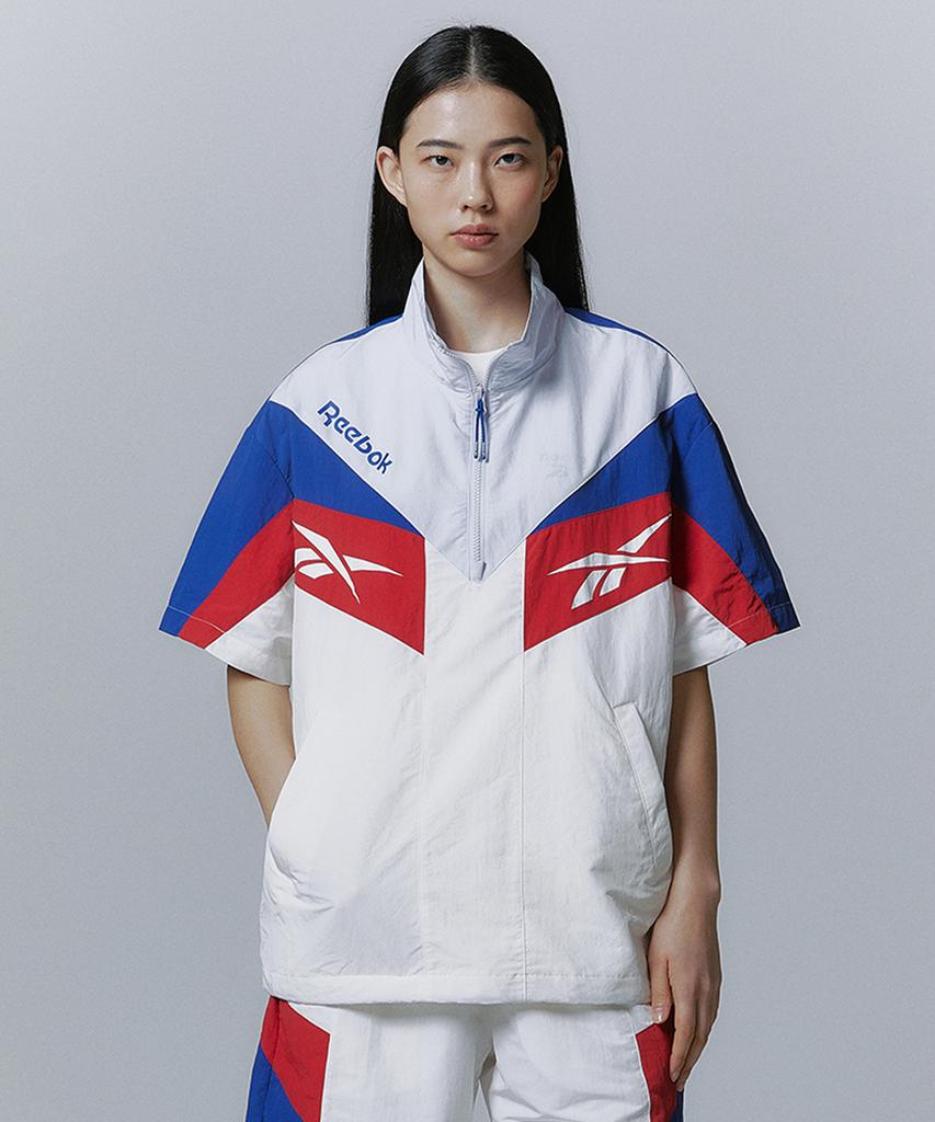 Reebok Twin Vector Short Sleeve Anorak - Off White