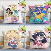 Cute girls SSailors MMoones World Various Sizes Square Pillow Case For Car Home Bedchamber Decor