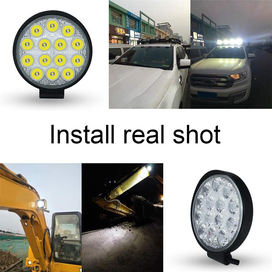 4.5 Inch 14LED 70W 6500K Round Offroad LED Work Light Fog Driving Lamp Spotlight