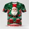 Cute Santa Claus Christmas Pattern T-shirt for 3D Printed Merry Christmas T-shirt Tops Kids T-shirt