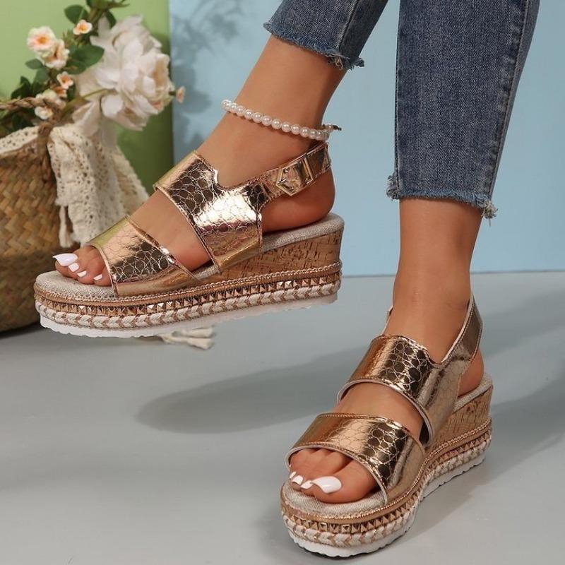 Fashion New Platform Shoes for Women 2024 Summer New Peep Toe Wedge Women's Sandals Outdoor Hemp Light Casual Ladies Sandals Zapatos