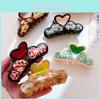 Elegant Retro Heart Hair Claw Clip In Stylish Acetate For Fashionable Women