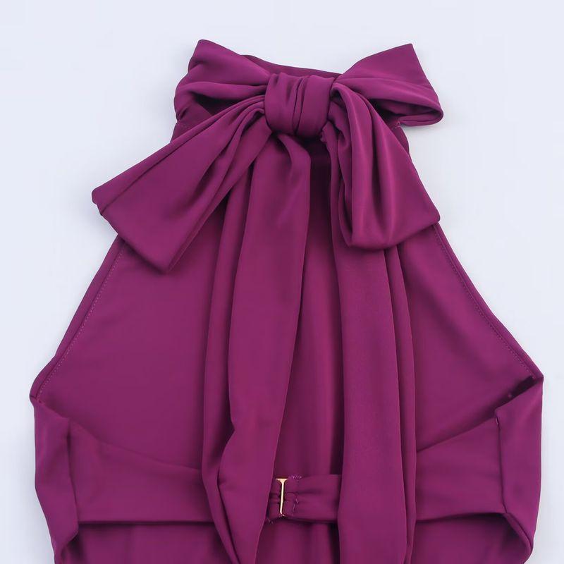 Kaslead New Women Clothes Western Style Slim Fit Pleat Hanging Collar Length Dress 5584304