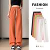 Women's High Waist Loose Candy Color Wide Leg Pants - Versatile Slim Fit for Spring and Autumn
