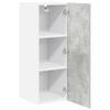 Wall Mounted Cabinet In Concrete Grey and White 30 X 31 X 80 Cm Particleboard