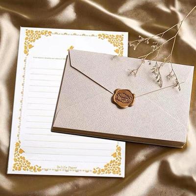 Letters And Envelopes Set Kraft Letter Paper Sackcloth Stationery Set Stationery Set For Inviting Cards Multipurpose No