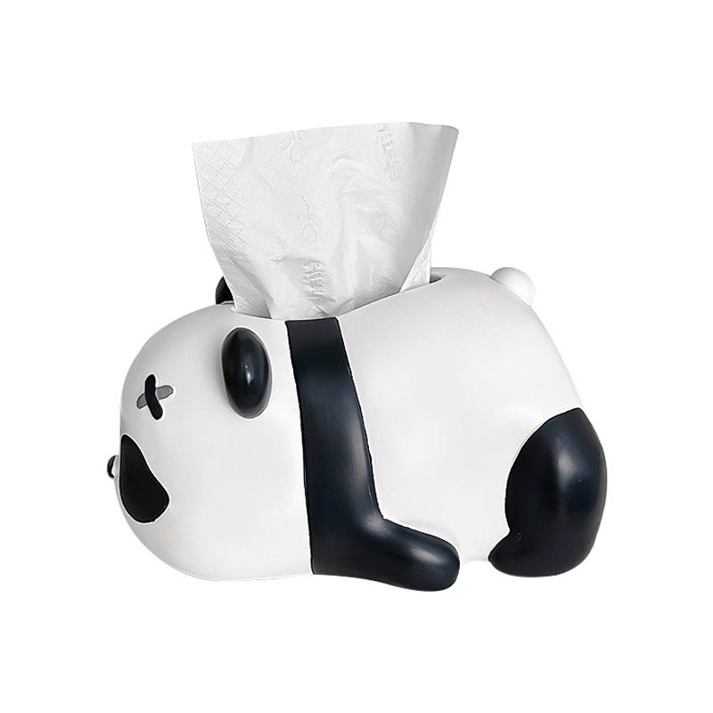 Creative Mischievous Panda Tissue Box Living Room Decoration Micro Model Paper Drawer Storage Tool