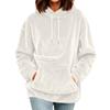 Women's Casual Color Hoodie - Loose Fit Plush Pullover Sweatshirt for Everyday Wear
