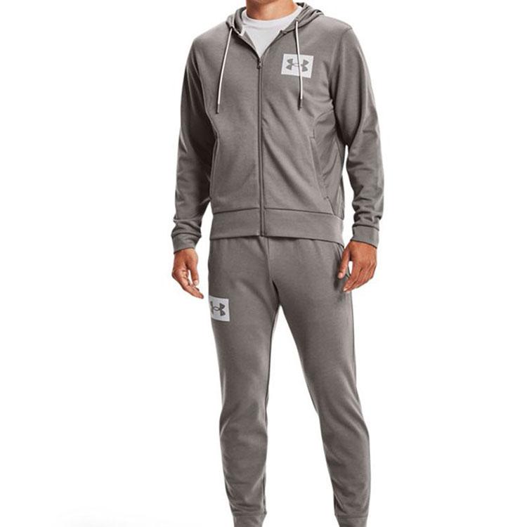 Under Armour Summit Series Logo Print Knit Training Hooded Jacket Men Jackets Charcoal-Grey 1366232-066