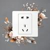 4 Pcs Plants Flower Switch Stickers Leaves Floral Light Switch Decal Removable Socket