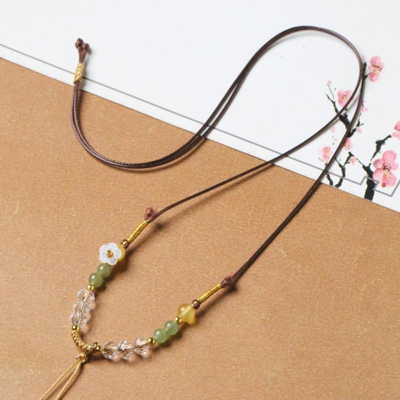 Handwoven Leather Cord Necklace Men Women Jade Pendant Rope Pixiu Guanyin Buddha Charm
