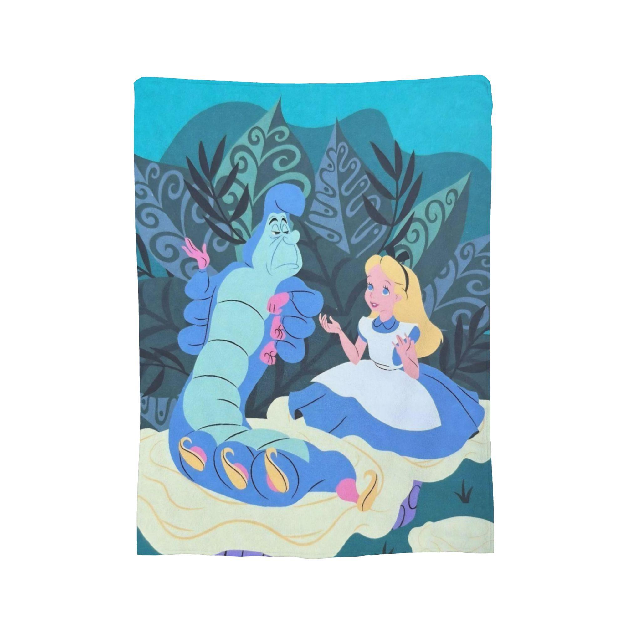 

Alice In Wonderland Knitted Blanket Plush Throw Blanket Bed Sofa Decoration Soft Warm Bedsprea, 75x90cm