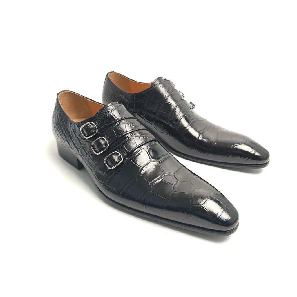 Sapatos Masculinos de Couro Artesanais da Moda Oxfords Casuais de Escritório da Moda Sapatos de Trabalho para Negócios Preto Roxo Sapato Masculino Confortável Couro Genuíno