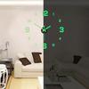 2D Creative Simple Luminous Digital Clock European Style DIY Silent Wall Clock Study Living Room Punch-Free Wall Sticker Clock
