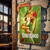 1pc iron painting of "Robin Hood" Fox Robin Hoodn' Decorative Tin Sign, 20.32cm x 30.48cm - Rustic Wall Art for Living Room, Gam