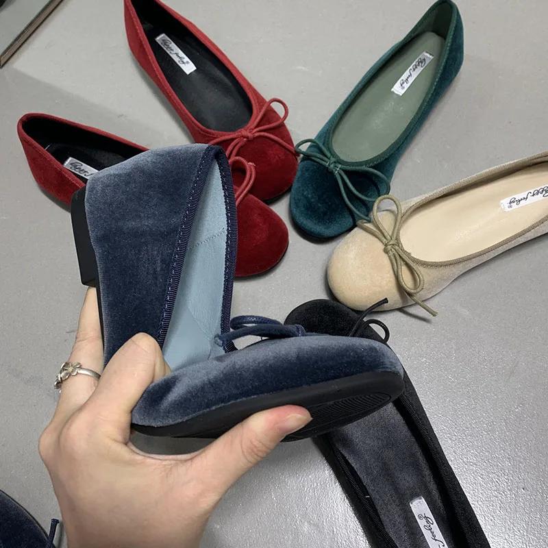 Fashion 2025 Fashion Silk Women Ballet Flats Shoes Footwear Designer Shallow Female Round Toe Butterfly-Knot Ladies Flats Slides Shoes