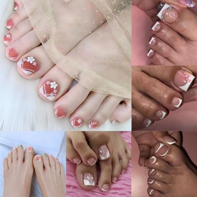 Uñas Postizas de Cabeza Cuadrada Manicura Portátil Puntas de Uñas de los Pies Desmontables Uñas a Presión Niña