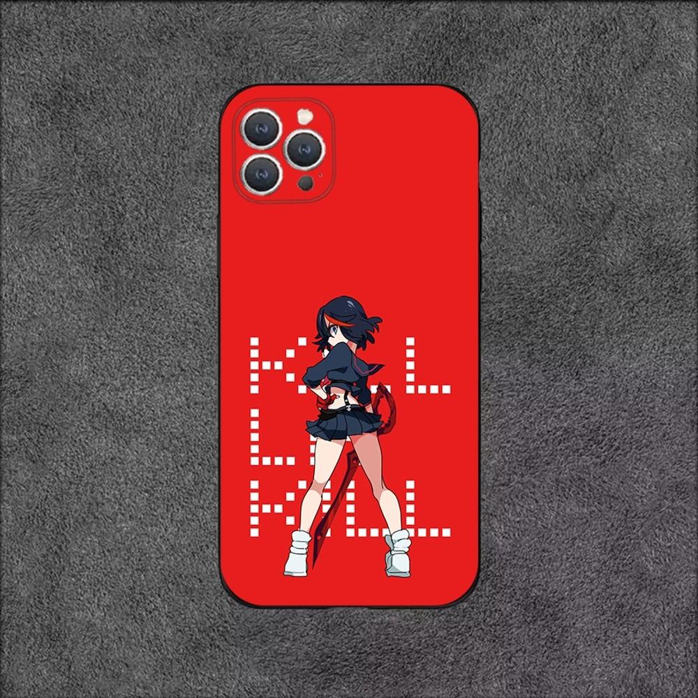 COOL K-Kill La Kill Phone Case For iPhone 16,15,14,13,12,11,Plus,Pro Max,XS,X,XR,SE,Mini,8,7 Soft Silicone Black Cover