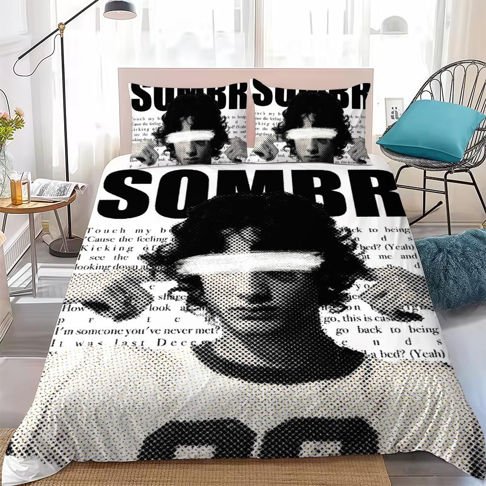 S-Sombr Singer Bettwäsche-Set Heimstil Bettwäsche Weiche Waschbaumwolle Bett 3-teiliges Set Studentenzimmer Geschenk AU Double(180x210cm)