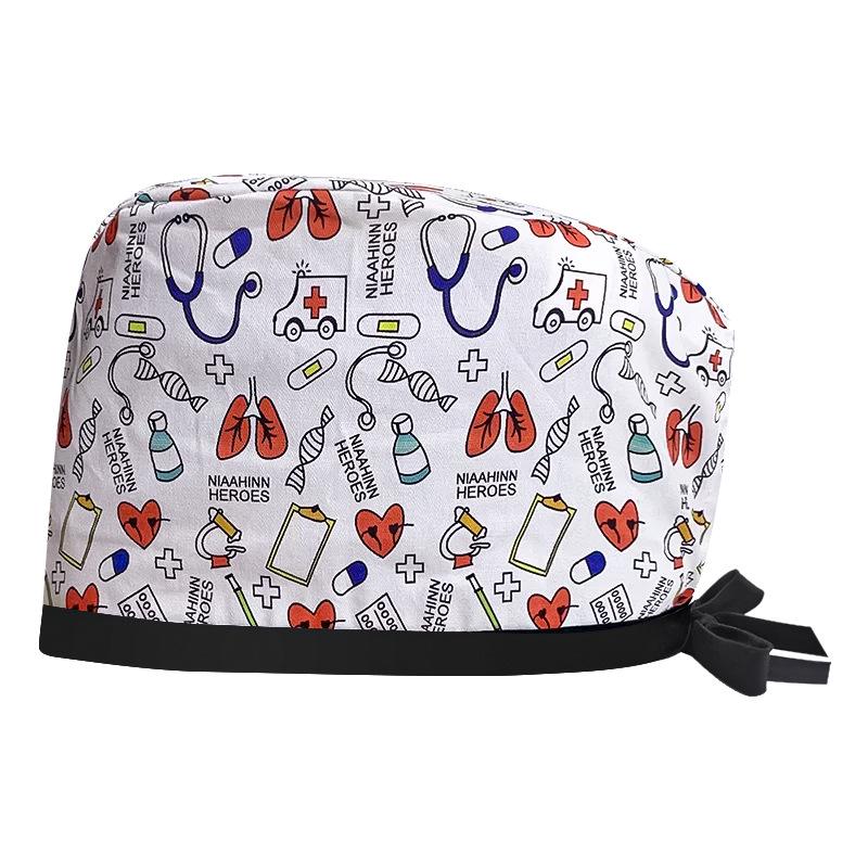 Women's Cotton Surgical Cap - Tie-up Medical, Dental, Salon, and Chemotherapy Head Coverings