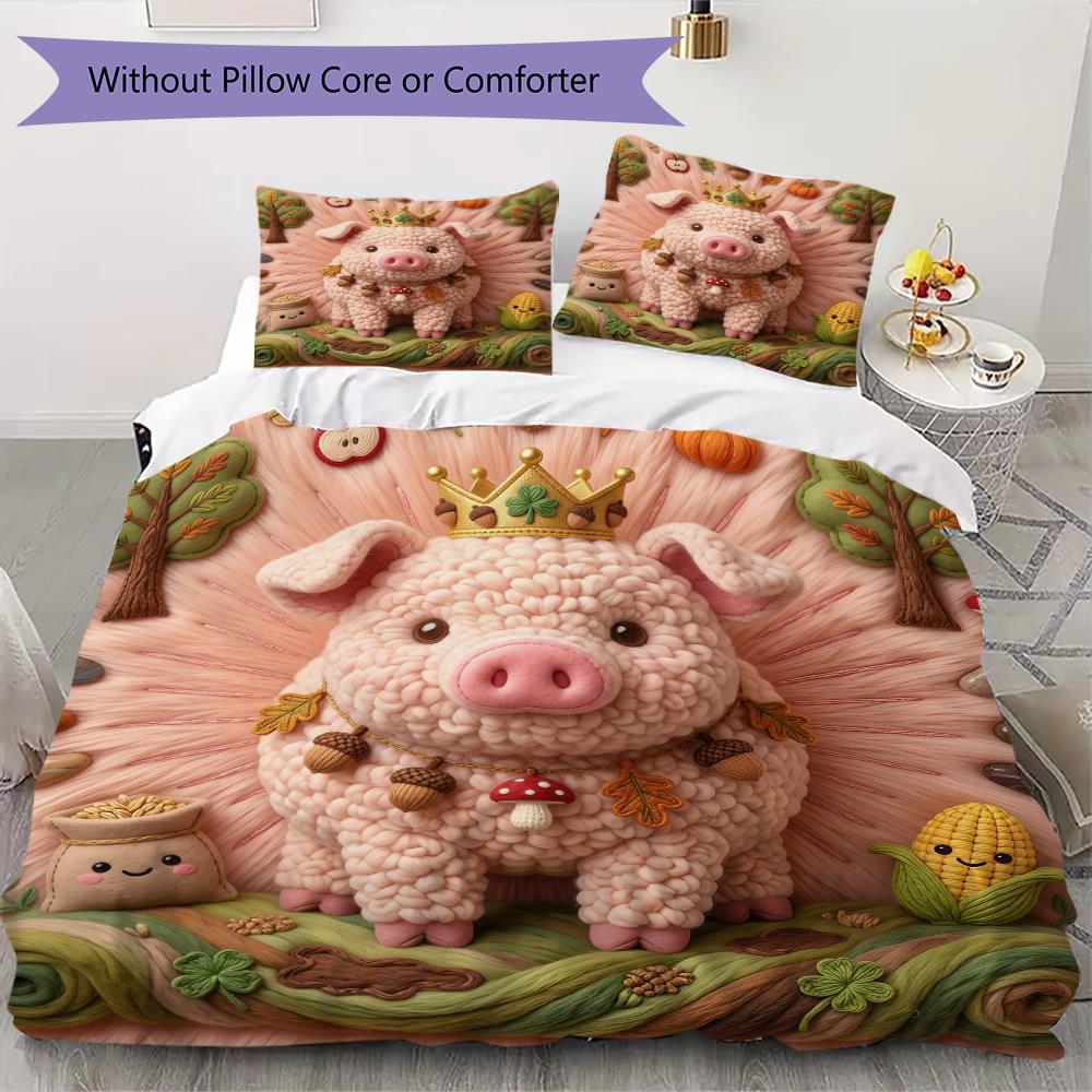 

Cute animals Pattern Bedding uilt Set uilt Cover Pillowcase Home Decoration Birthday Gift (1 * duvet cover + 23 * pillowcase without core) 135x200cm