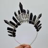 Handmade Natural White Crystal & Silver Moon Crown Headband 