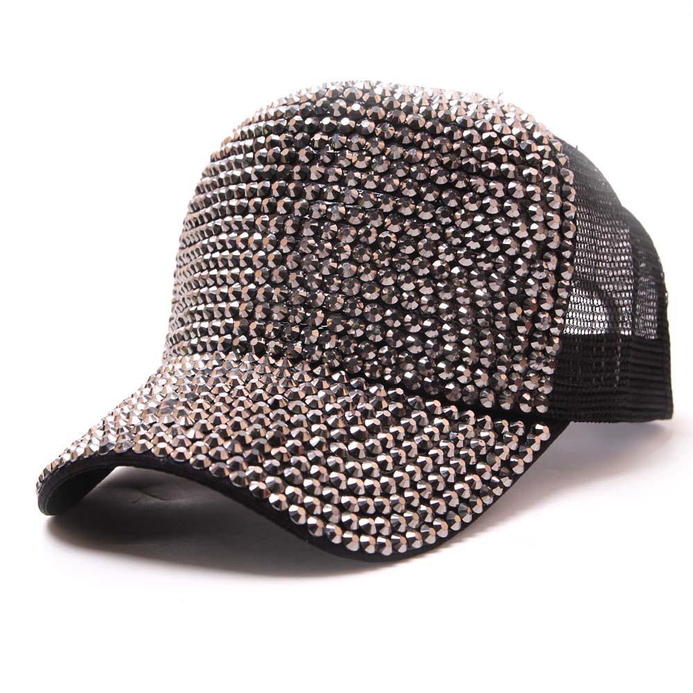 Colorful Diamond-studded Summer Baseball Cap Travel Sun Hat Peaked Cap Hip Hop Hat Mesh Sun Hat