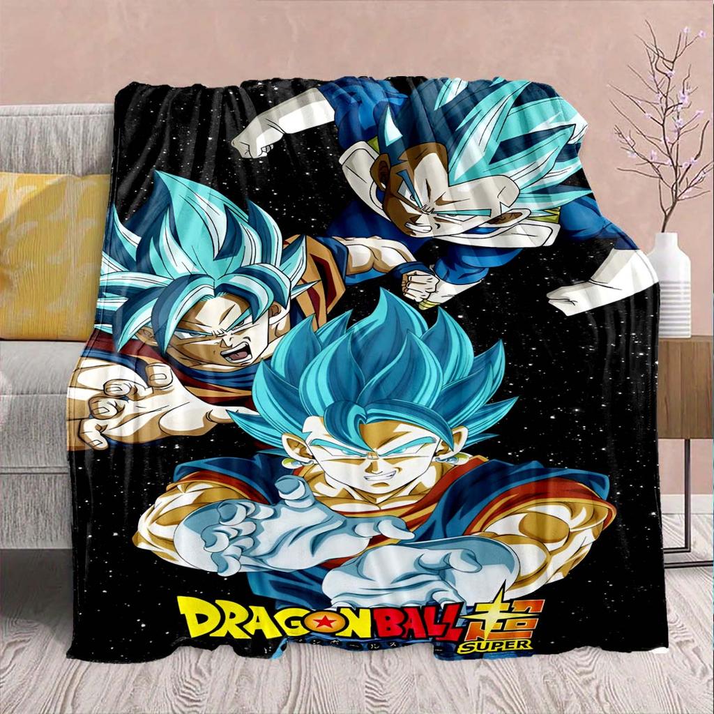 Dragon Ball Anime Flannel Blanket - Soft Warm Perfect for Sofa, Bedding Camping Travel Office Home Decor -QJY