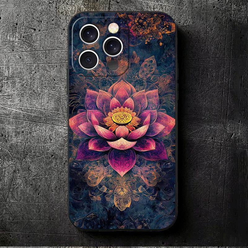 Mandala Chakra Insist Yoga Soft Phone Case for iPhone 16 16E 17 Air 15 Pro Max 14 Plus 13 Mini 11 12 7 Black Cover Back Shell