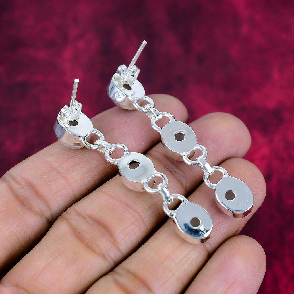 Moonstone 925 Solid Sterling Silver Earrings, Handmade Gemstone Earrings Jewelry, Gifts For Wife Brand New Earrings