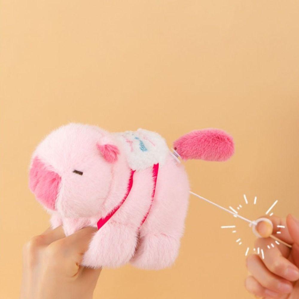 Simulation Plush Doll Slap Bracelet Wagging Tail Capybara Plush Wrist Band  Birthday Gift
