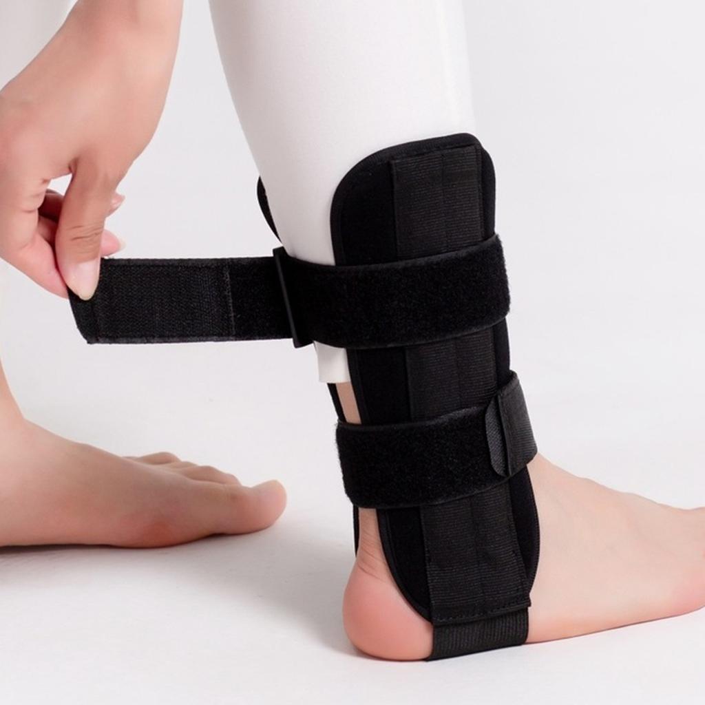 Ankle Stabilizer Fixation Adjustable Ankle Stabilizing Splint for Injury Recovery Basketball Black