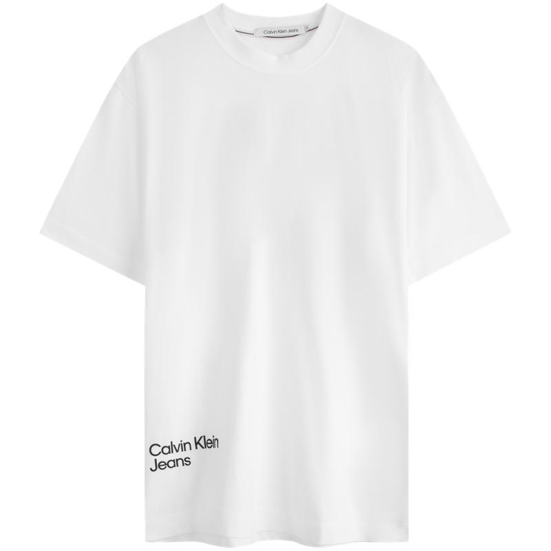

Calvin Klein Футболка с коротким рукавом и цветным принтом граффити, мужская, цвет лунный свет-белый ZM02801 L