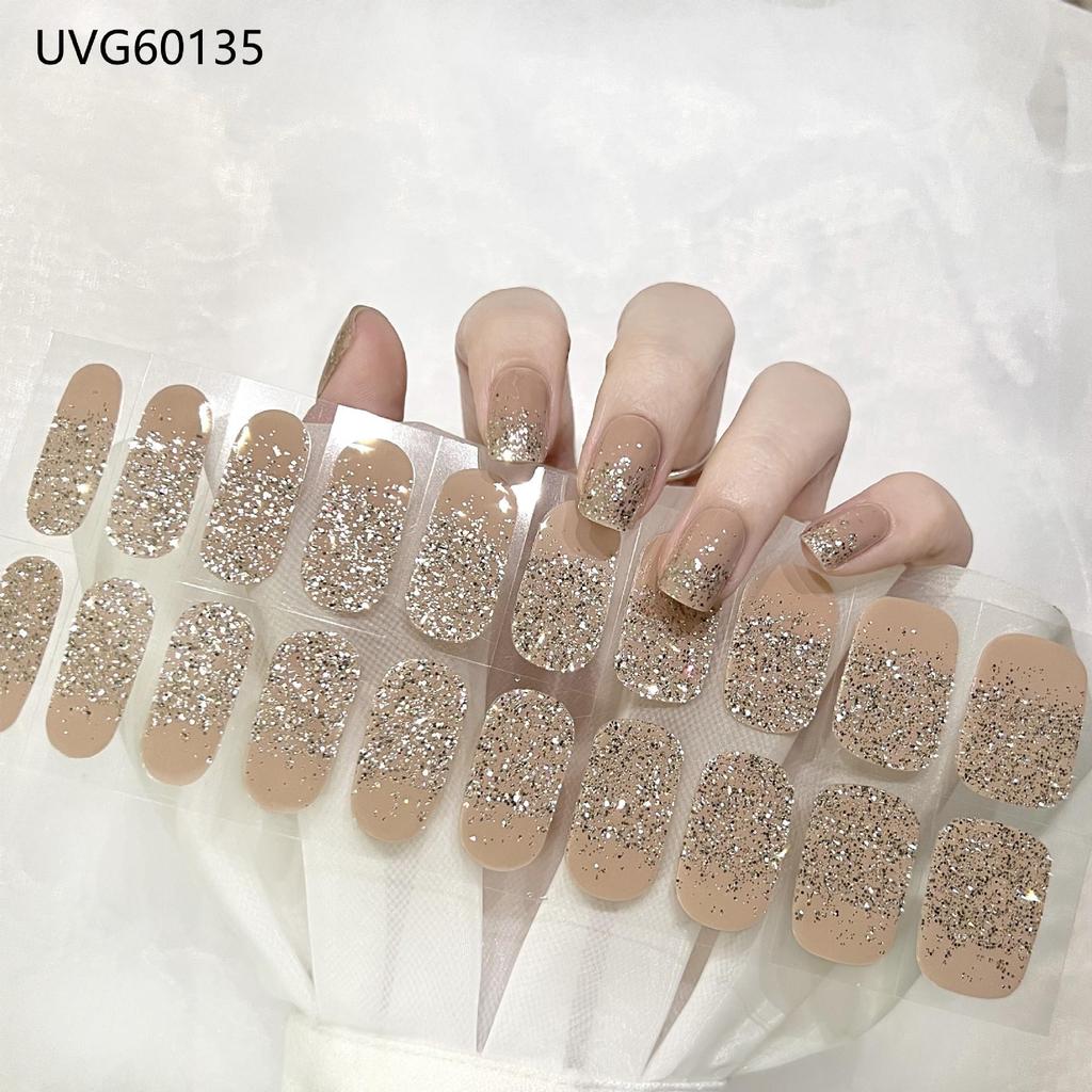 Transparent Nude UV Gel Nail Art Stickers: Semi-Cured, Semi-Baked Manicure Sheets