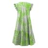 Women's Round Neck Casual Short Sleeve Ruffle-Trim Summer  Dresses