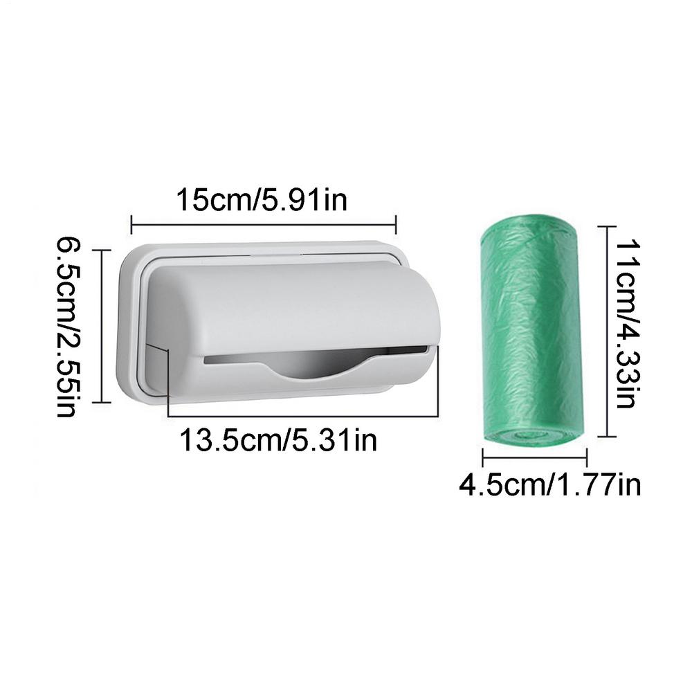 

Диспенсер для мусорных мешков, держатель рулона, настенное хранилище для мусорных мешков, легкий доступ, небольшой кухонный держатель для мусорных мешков для кухни и ванной комнаты серый