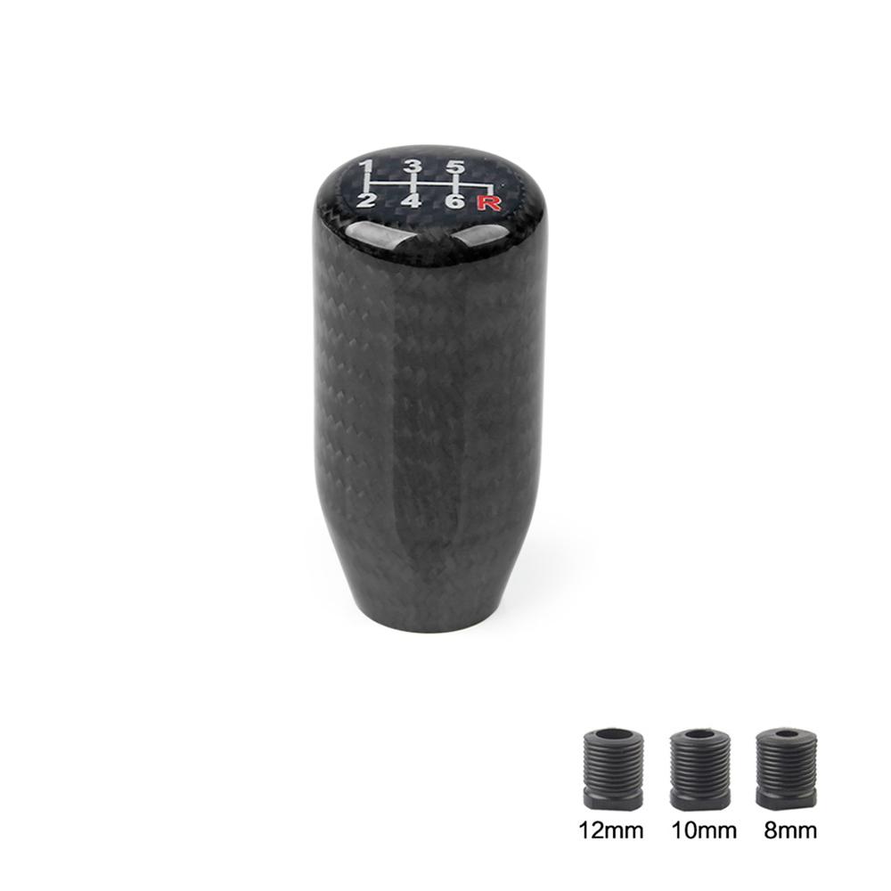 

5/6 Speed Carbon Fiber Style JDM Gear Shift Knob 8MM 10MM 12MM Universal Shape Manual Transmission Shifter Lever Knob 70mm-6speed