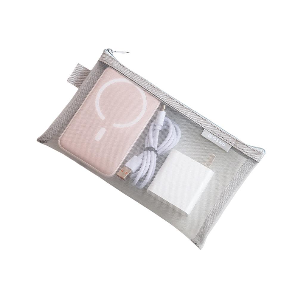 Multipurpose Nylon Transparent Storage Bag Square Lightweight Mesh Storage Pouch Breathable Data Lines Organizer Home Use