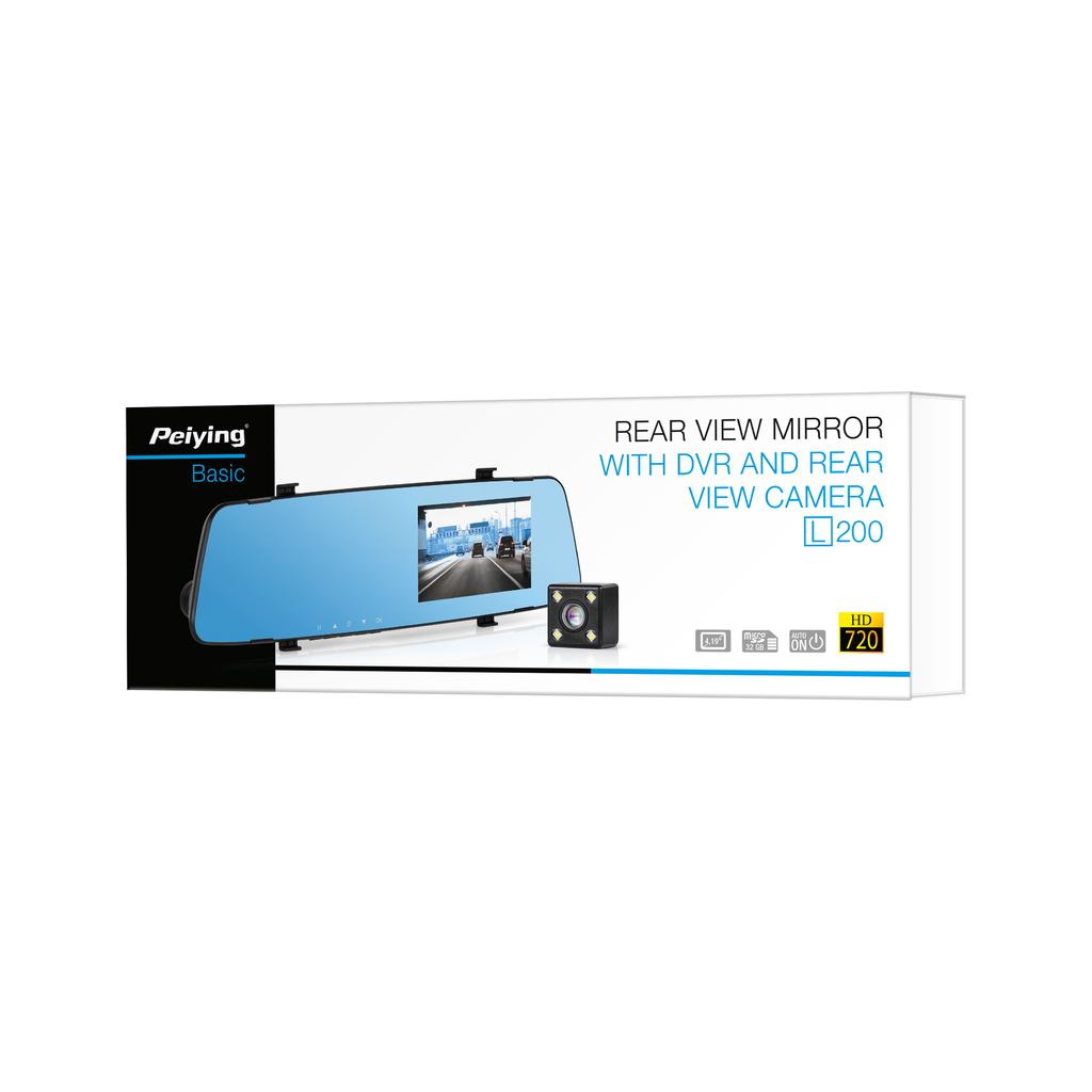 Car reversing camera mirror recorder