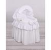 Sweet Baby Doll Pram Moses Basket With Canopy Embroidered With Lace