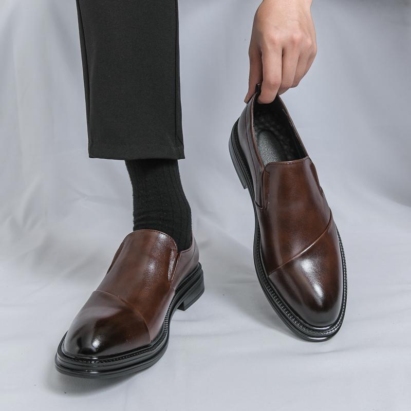 Fashionable And Versatile Loafers Branded Men'S Business Comfortable Leather Shoes Quality Wear-Resistant Sole Man Driving Shoes